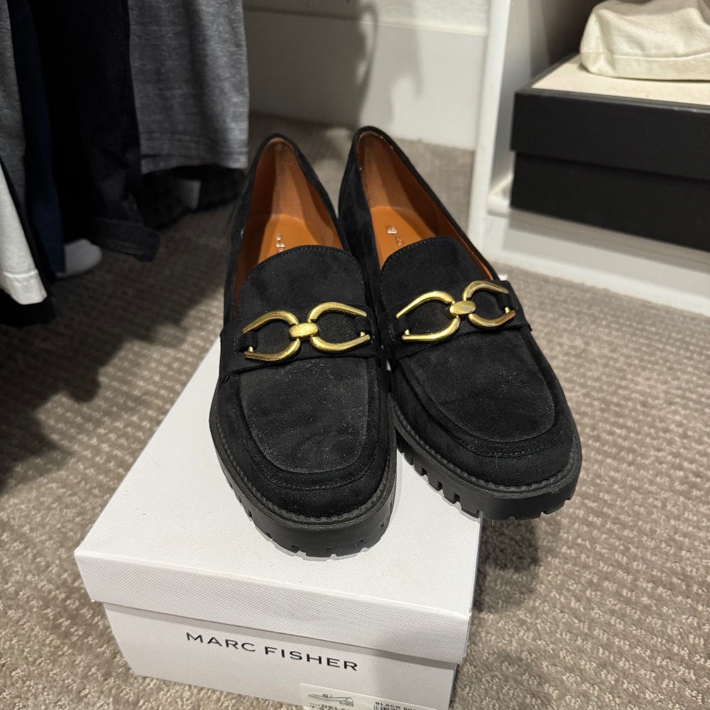 Marc Fisher Black Suede Loafers
